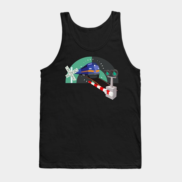 Railroad Crossing Train Lover Railroader Tank Top by Foxxy Merch